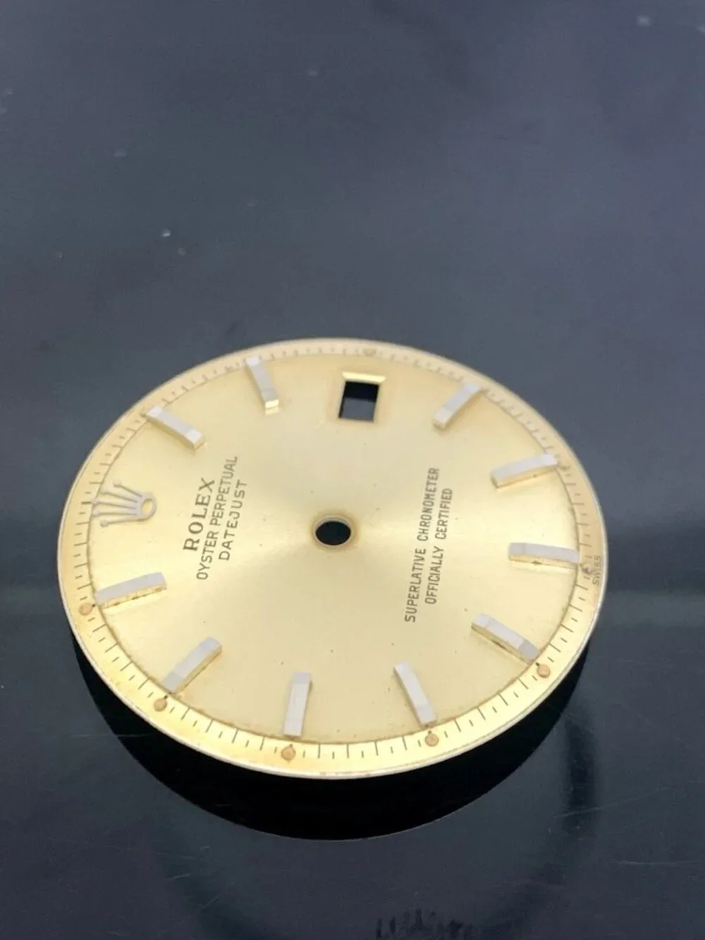 Rolex Datejust Replacement Champagne Dial Stick Hour Marks 1601 36mm Steel